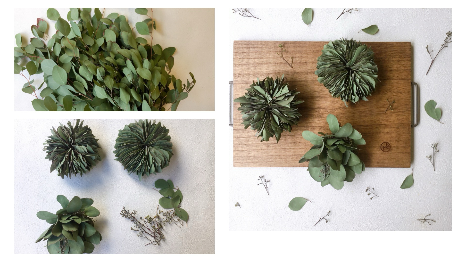 作り方あり】ユーカリミルフィーユリースとミニスワッグ